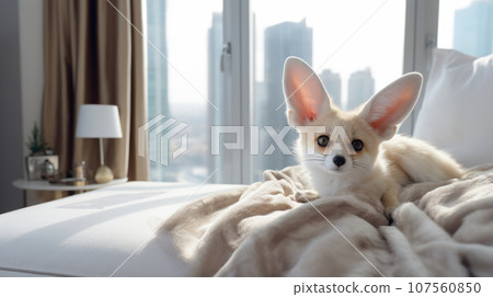 Pet care excellence with a delightful fennec fox. Pet care excellence with a delightful fennec fox. 107560850