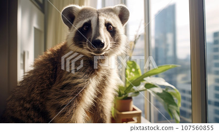Coati enjoys modern apartment living. Coati enjoys modern apartment living. 107560855
