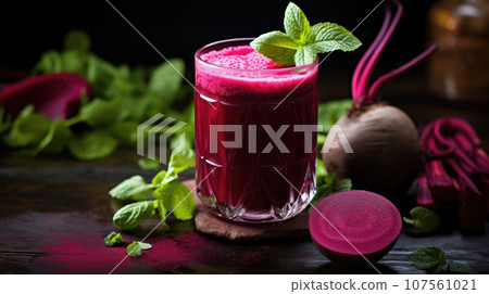 Nutrient-packed beetroot smoothie, a refreshing and vibrant beverage. Nutrient-packed beetroot smoothie, a refreshing and vibrant beverage. 107561021