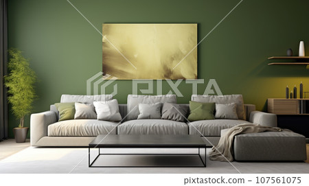 Elegant and stylish living room design. Olive 107561075