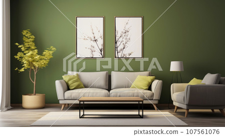 A beautifully arranged living room with a contemporary feel. Olive 107561076