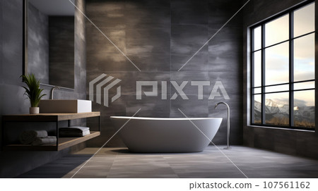Grey bathroom for design, inspiration and ideas, mountains 107561162