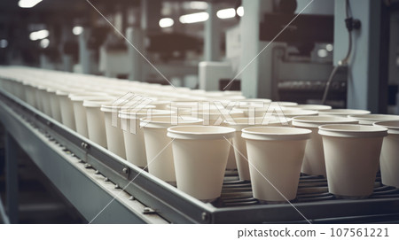 Manufacturing paper cups for coffee and beverages. 107561221