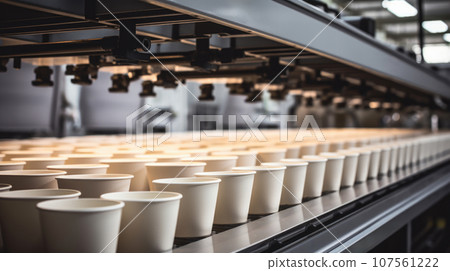 Production facility crafting eco-friendly paper beverage cups. 107561222