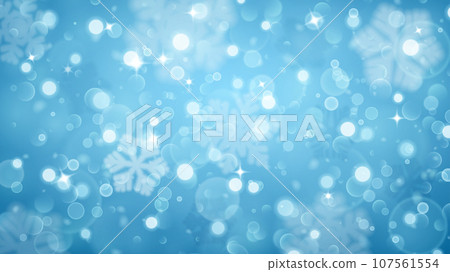 Christmas background of fuzzy and blurred snowflakes 107561554