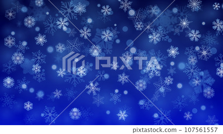 Christmas background of falling snowflakes Christmas background of falling snowflakes 107561557