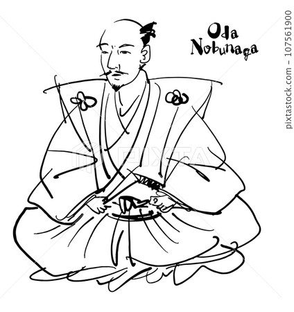 Oda Nobunaga's hand-drawn illustration (brush-drawn watercolor sumi-e style) Oda Nobunaga's hand-drawn illustration (brush-drawn watercolor sumi-e style) 107561900