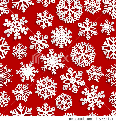 Seamless pattern of paper snowflakes 107562193