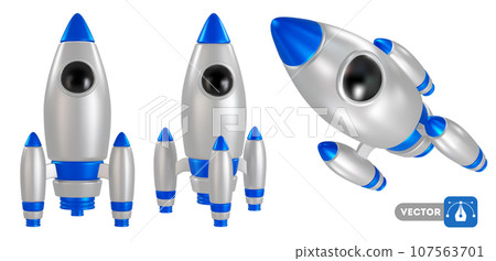 Space Rocket 3D Set 107563701
