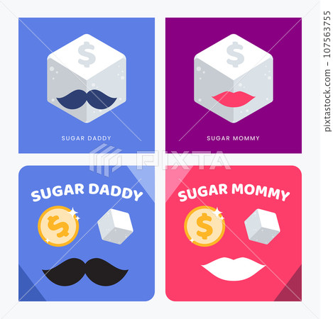 Abstract sign of Sugar Daddy and Mommy. Square version 107563755