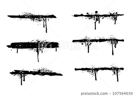 Graffiti Paint Line. Funky urban street element. Grunge texture aerosol brush stroke. 107564030
