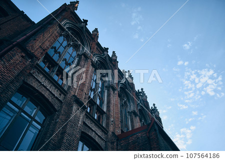 Low angle view of gothic style building 107564186