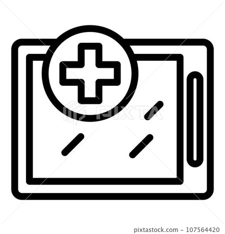 Tablet device plus icon. Outline tablet device plus vector icon for web design isolated on white background Tablet device plus icon. Outline tablet device plus vector icon for web design isolated on white background 107564420