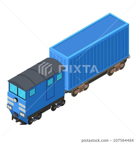 Railway transport icon. Isometric illustration of railway transport vector icon for web Railway transport icon. Isometric illustration of railway transport vector icon for web 107564484