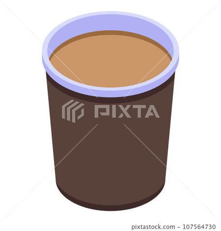 Coffee paper cup icon. Isometric of coffee paper cup vector icon for web design isolated on white background 107564730