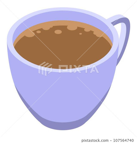 Latte coffee cup icon. Isometric of latte coffee cup vector icon for web design isolated on white background Latte coffee cup icon. Isometric of latte coffee cup vector icon for web design isolated on white background 107564740