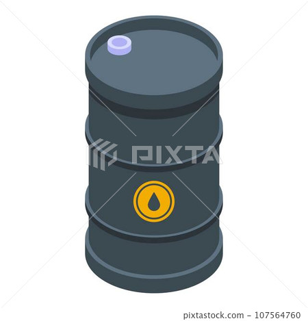 Oil barrel pollution icon. Isometric of oil barrel pollution vector icon for web design isolated on white background Oil barrel pollution icon. Isometric of oil barrel pollution vector icon for web design isolated on white background 107564760