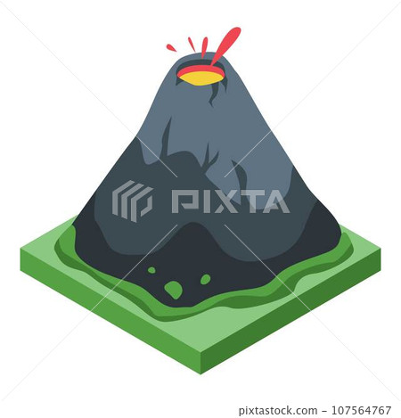 Volcano eruption icon. Isometric of volcano eruption vector icon for web design isolated on white background Volcano eruption icon. Isometric of volcano eruption vector icon for web design isolated on white background 107564767