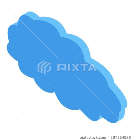 Blue cloud icon. Isometric of blue cloud vector icon for web design isolated on white background 107564928