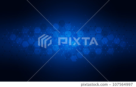 Abstract technology background and design element with hexagons pattern and geometric shapes Abstract technology background and design element with hexagons pattern and geometric shapes 107564997