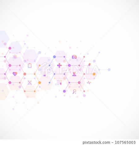 Medical background with flat icons and symbols. Design template of concept and idea for health care business, innovation medicine, health safety, science Medical background with flat icons and symbols. Design template of concept and idea for health care business, innovation medicine, health safety, science 107565003