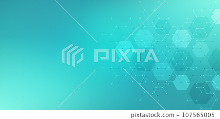 Abstract design element with geometric background and hexagons shape pattern Abstract design element with geometric background and hexagons shape pattern 107565005