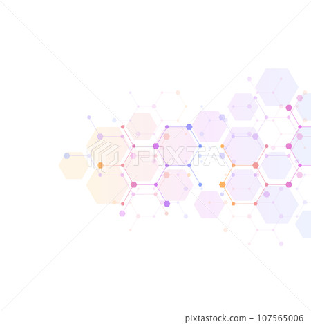 Abstract design element with geometric background and hexagons shape pattern Abstract design element with geometric background and hexagons shape pattern 107565006