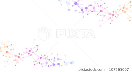 Molecular structure and genetic engineering, molecules DNA, neural network, scientific research. Abstract background for innovation technology, science, healthcare, and medicine 107565007