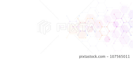 Abstract design element with geometric background and hexagons shape pattern 107565011