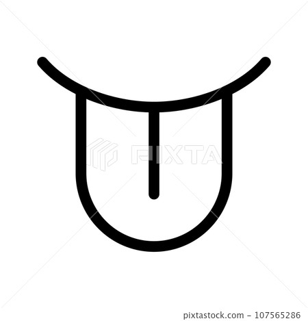 Simple tongue sticking out icon. Akanbe. vector. 107565286