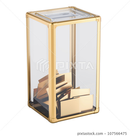 Golden Ballot Box award, 3D rendering Golden Ballot Box award, 3D rendering 107566475