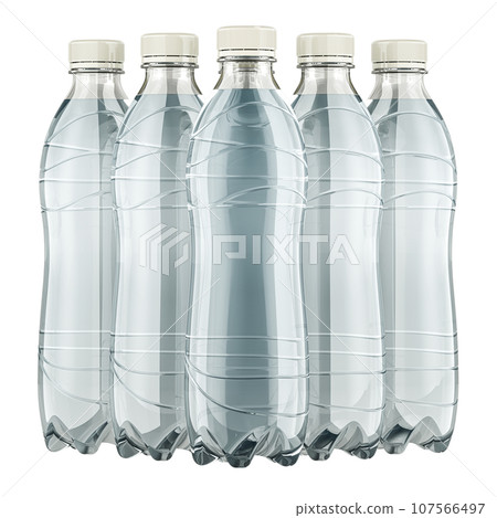 Water bottles, 3D rendering 107566497