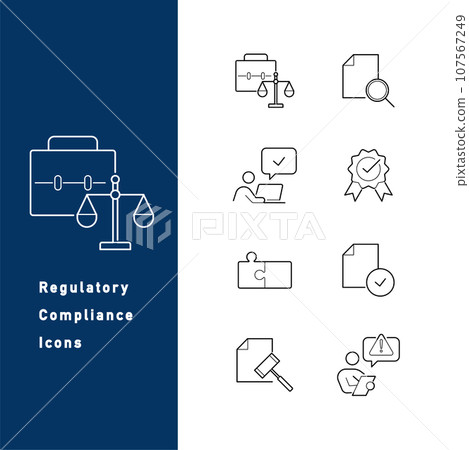 關於企業合規性的線條圖示集 107567249