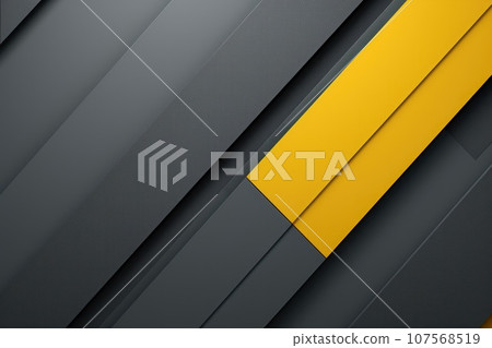 Business slide background gray and yellow.. Generative AI 107568519