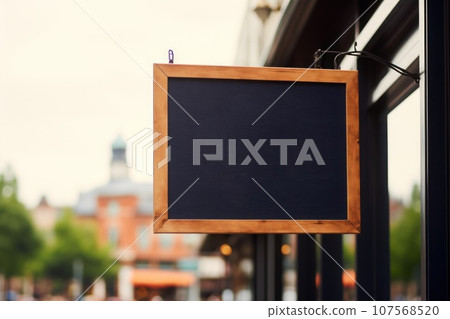 Shop sign, shop sign mockup, mockup, high detailed. Generative AI 107568520