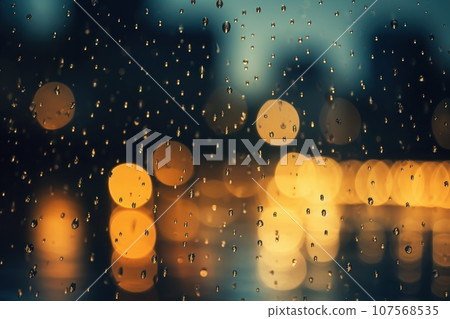 Drizzle Rainy night light bokeh background and wallpaper 107568535