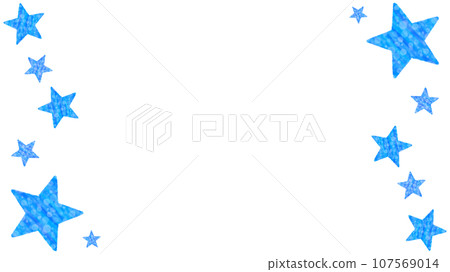 Simple and cute sparkling star frame [16:9] 107569014