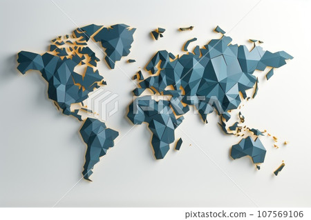 World map design high resolution,empty background. Generative AI 107569106