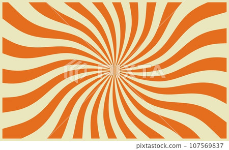 Circus retro sunlight rays background layout, vintage burst vector pattern with white and orange radial lines. Old fun fair, carnival, circus or chapiteau backdrop with wavy rays of star or sun burst Circus retro sunlight rays background layout, vintage burst vector pattern with white and orange radial lines. Old fun fair, carnival, circus or chapiteau backdrop with wavy rays of star or sun burst 107569837