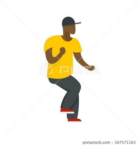 Hip hop dancer icon. Flat illustration of hip hop dancer vector icon for web design Hip hop dancer icon. Flat illustration of hip hop dancer vector icon for web design 107571163