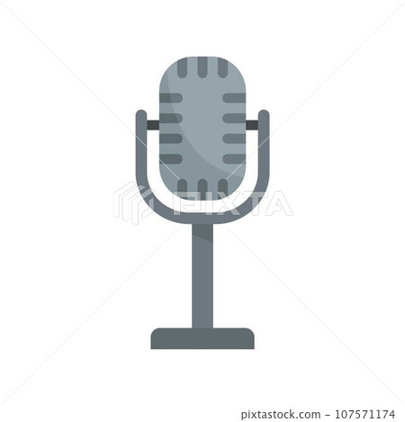 Studio microphone icon. Flat illustration of studio microphone vector icon for web design Studio microphone icon. Flat illustration of studio microphone vector icon for web design 107571174