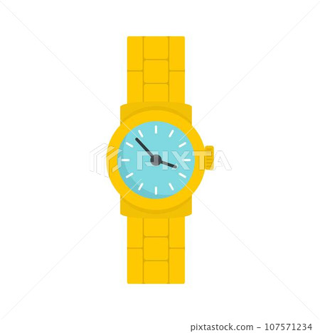 Gold watch icon. Flat illustration of gold watch vector icon for web design Gold watch icon. Flat illustration of gold watch vector icon for web design 107571234
