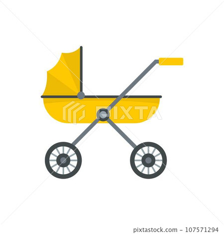Brand baby pram icon. Flat illustration of brand baby pram vector icon for web design 107571294