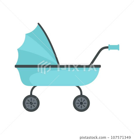 Baby trolley icon. Flat illustration of baby trolley vector icon for web design 107571349