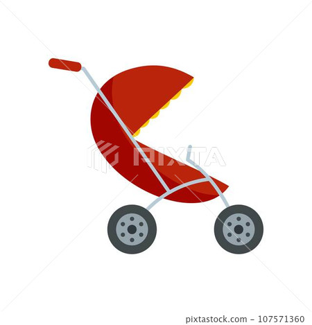Small pram icon. Flat illustration of small pram vector icon for web design Small pram icon. Flat illustration of small pram vector icon for web design 107571360
