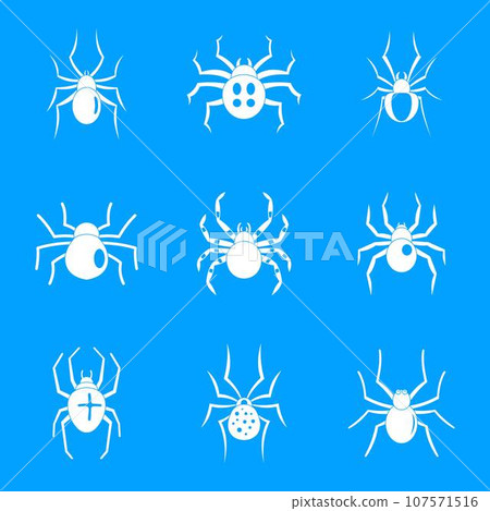 Spider bug caterpillar phobia icons set. Simple illustration of 9 spider bug caterpillar phobia vector icons for web Spider bug caterpillar phobia icons set. Simple illustration of 9 spider bug caterpillar phobia vector icons for web 107571516