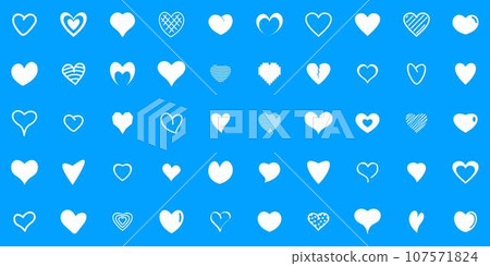 Heart shapes icons set. Simple illustration of 50 heart shapes vector icons for web 107571824