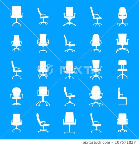 Office chair icons set. Simple illustration of 25 office chair vector icons for web Office chair icons set. Simple illustration of 25 office chair vector icons for web 107571827