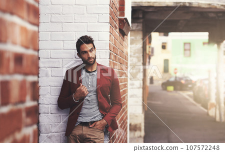 Looking good. Cropped shot of a stylish man standing in the city. 107572248