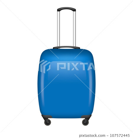Blue travel bag icon. Realistic illustration of blue travel bag vector icon for web design isolated on white background Blue travel bag icon. Realistic illustration of blue travel bag vector icon for web design isolated on white background 107572445
